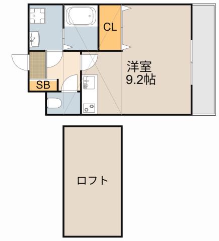 メゾンドアヴェルV(ワンルーム/2階)の間取り写真