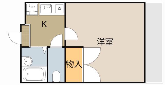 ソレイユ三ツ島(1K/1階)の間取り写真