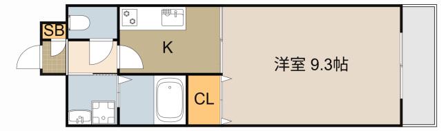アンプルールフェール GLAND MOB(1K/2階)の間取り写真