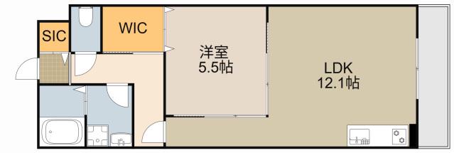 KTIレジデンス大和田C(1LDK/1階)の間取り写真