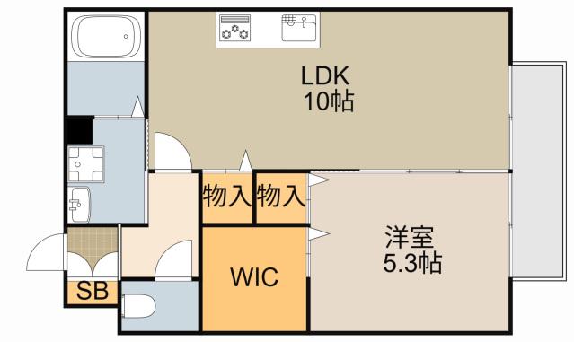 カーサ南野口(1LDK/2階)の間取り写真