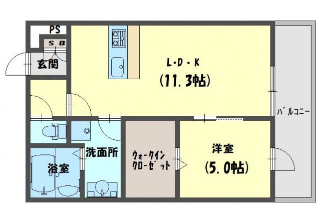 リブリ・ミストラル(1LDK/2階)の間取り写真