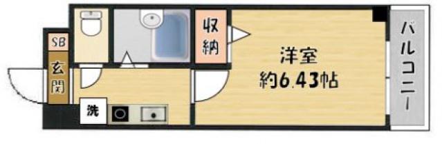 メリックビル(1K/4階)の間取り写真
