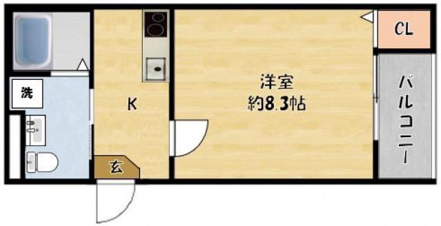 プレメゾン(1K/2階)の間取り写真