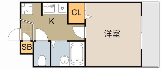 フリーディオ寝屋川(1K/3階)の間取り写真