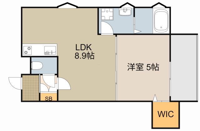 フォレストクリエオーレ上島町弐番館(1LDK/1階)の間取り写真