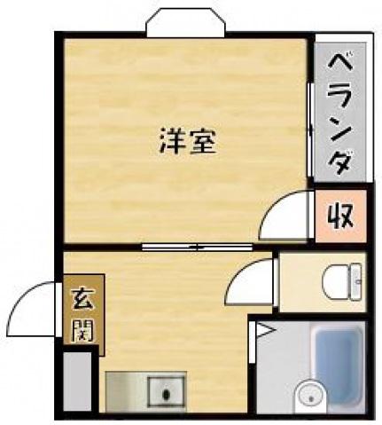 グランヴィア(1K/4階)の間取り写真