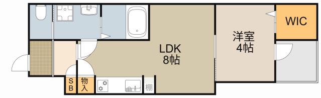 H-MAISON門真南Ⅱ(1LDK/2階)の間取り写真