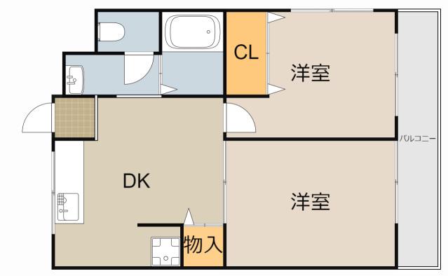 プライム下島(2DK/2階)の間取り写真