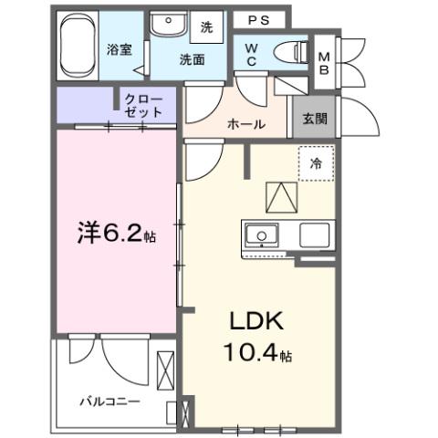 エストレーラ(1LDK/3階)の間取り写真