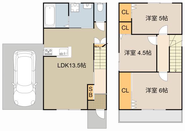 京阪電気鉄道京阪線 大和田駅(大阪) 徒歩10分 2階建 築3年(3LDK)の間取り写真