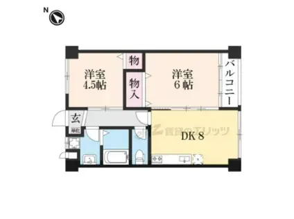 コンフォーレT2(2DK/2階)の間取り写真