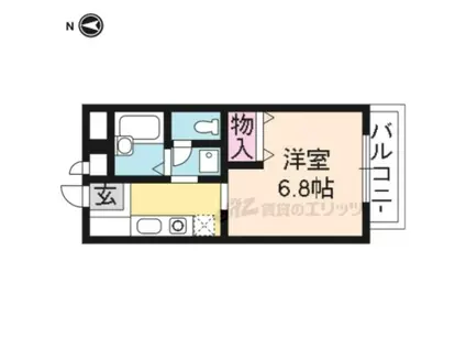 ハイツ・ヴィオレ紫明(1K/2階)の間取り写真