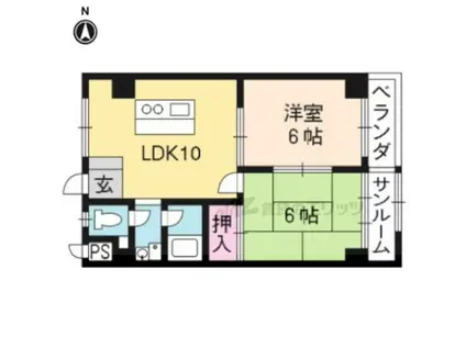 KS北山(2LDK/1階)の間取り写真