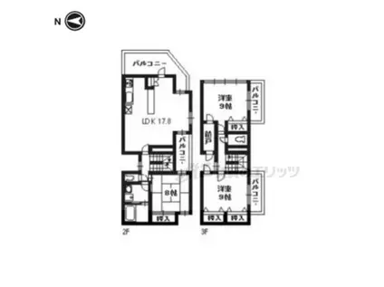 渡部マンション(3LDK/1階)の間取り写真