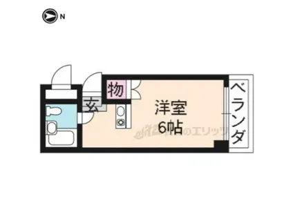 シャトレパインズレーク(ワンルーム/1階)の間取り写真