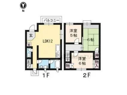 カ・ドーロ尊上院(3LDK/1階)の間取り写真