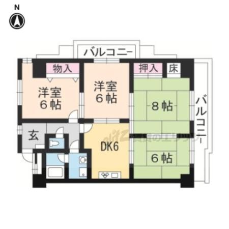 パラーティ中村(4DK/3階)の間取り写真