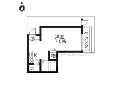 サンリッチ上桂(1K/1階)の間取り写真