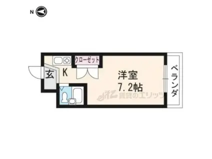 ソグノコート(1K/1階)の間取り写真