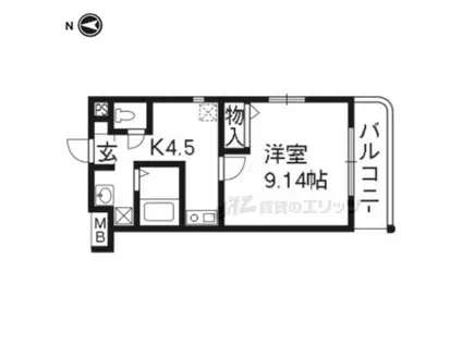 カーサ・ドルチェ(1DK/3階)の間取り写真