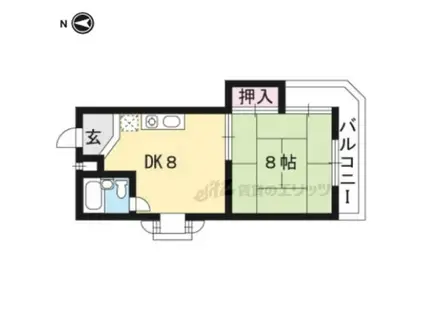 CREST(1DK/2階)の間取り写真