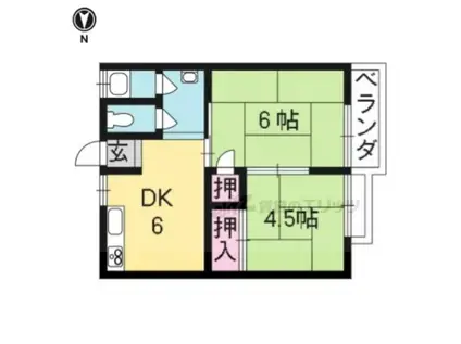 三丁目ハイツ(2DK/2階)の間取り写真