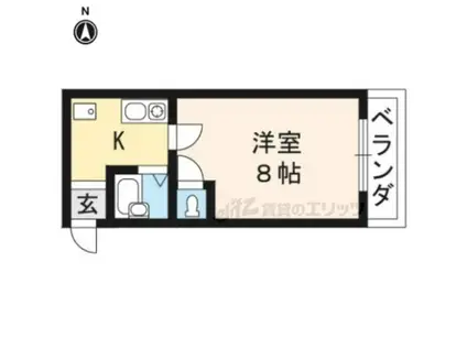 ルミエール中書島(1K/5階)の間取り写真