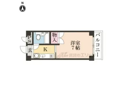 メゾン聖護院(1K/2階)の間取り写真