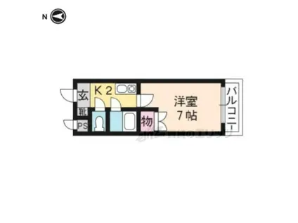 アメニティ竜安寺(1K/2階)の間取り写真