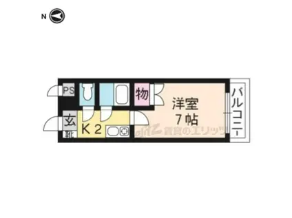 アメニティ竜安寺(1K/1階)の間取り写真