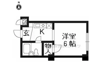 マンションLARK(1K/2階)の間取り写真