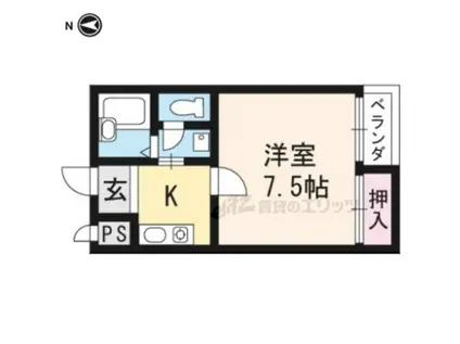 レ・タン・ドゥ・ラ・メールCK(1K/1階)の間取り写真