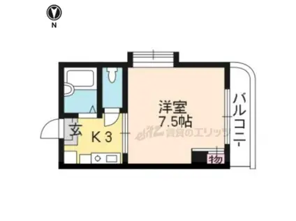 ラ・ビスタ(1K/4階)の間取り写真