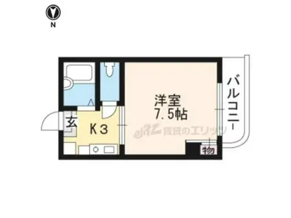 ラ・ビスタ(1K/4階)の間取り写真