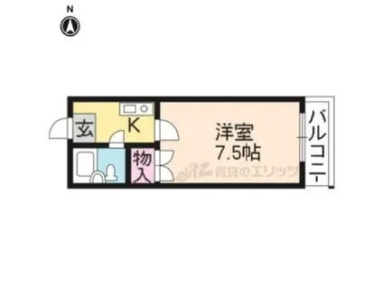 セゾン東寺(1K/3階)の間取り写真