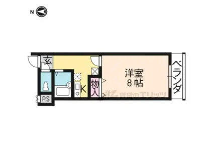 エクセル三宅(1K/2階)の間取り写真