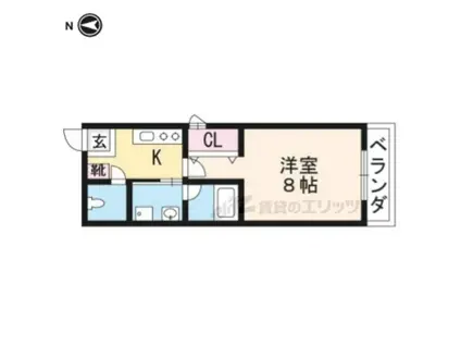 エクセル三宅(1K/2階)の間取り写真