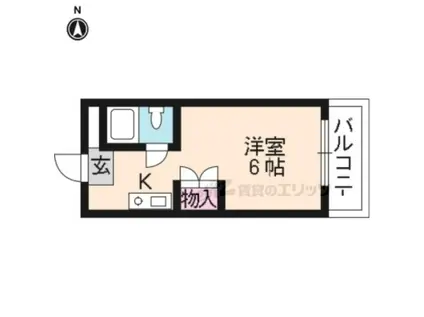 天神朝陽マンション(1K/4階)の間取り写真