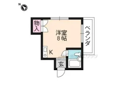 マイハウス朝の詩(ワンルーム/3階)の間取り写真