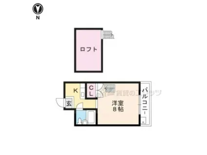 リバーサイド下鴨(1K/2階)の間取り写真