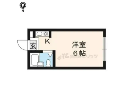 マイデスク下鴨(1K/1階)の間取り写真