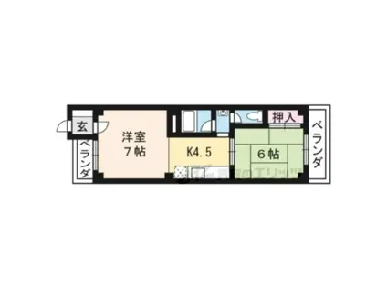 フローレ大宮(2K/4階)の間取り写真