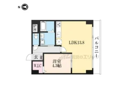 JFORT祇園四条(1LDK/2階)の間取り写真