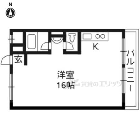 コープみささぎ(ワンルーム/6階)の間取り写真