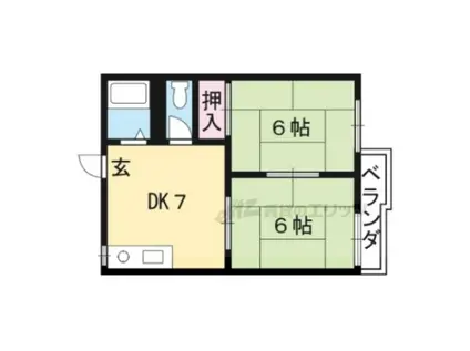 パークハウスUNO(2DK/2階)の間取り写真