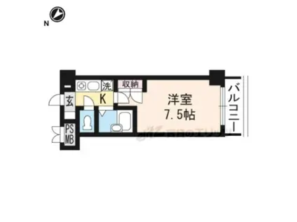 アイランド小野山(1K/2階)の間取り写真