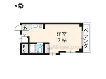 アメリカンハウス二条(1K/1階)の間取り写真