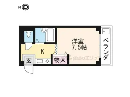 マンションシングル(1K/1階)の間取り写真