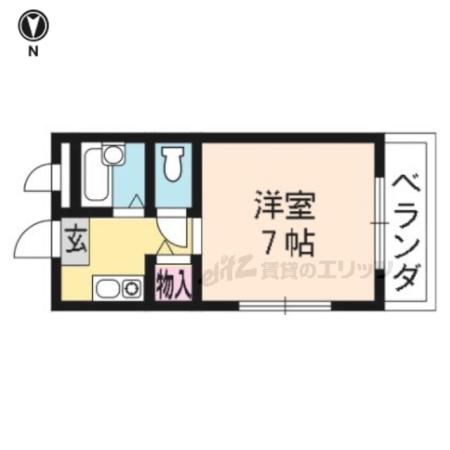 マンションひなどり(1K/4階)の間取り写真